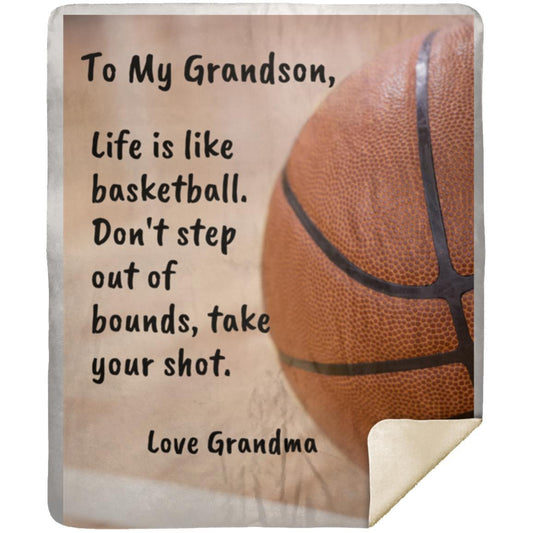 Life is like a basketball MSHM Premium Mink Sherpa Blanket 50X60