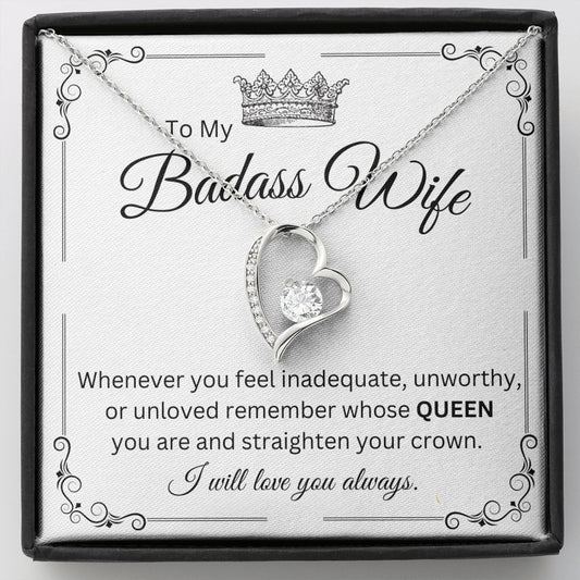 My Badass Wife Straighten Your Crown - Forever Love Necklace 👑