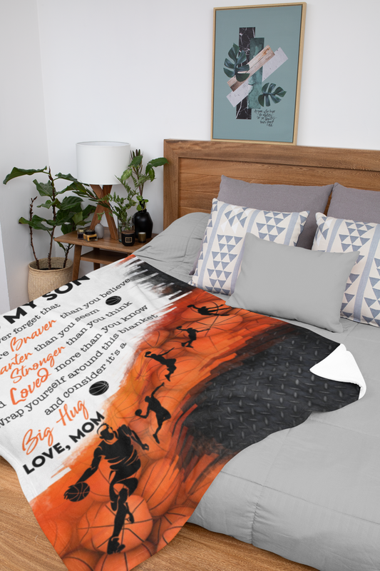Son Basketball Blanket MSHM Premium Mink Sherpa Blanket 50X60