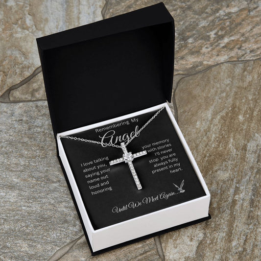 Remembering My Angel - CZ Cross Necklace