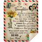 Daughter You Are Loved More than You Know Blanket MSHM Premium Mink Sherpa Blanket 50X60