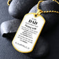 You Are My World–Dad Dog Tag Necklace