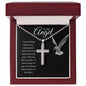 My Angel Always Fully Present In My Heart - Cross Necklace with Ball Chain🕊