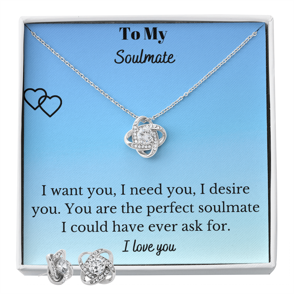 Love Knot Earring & Necklace Set - My Soulmate