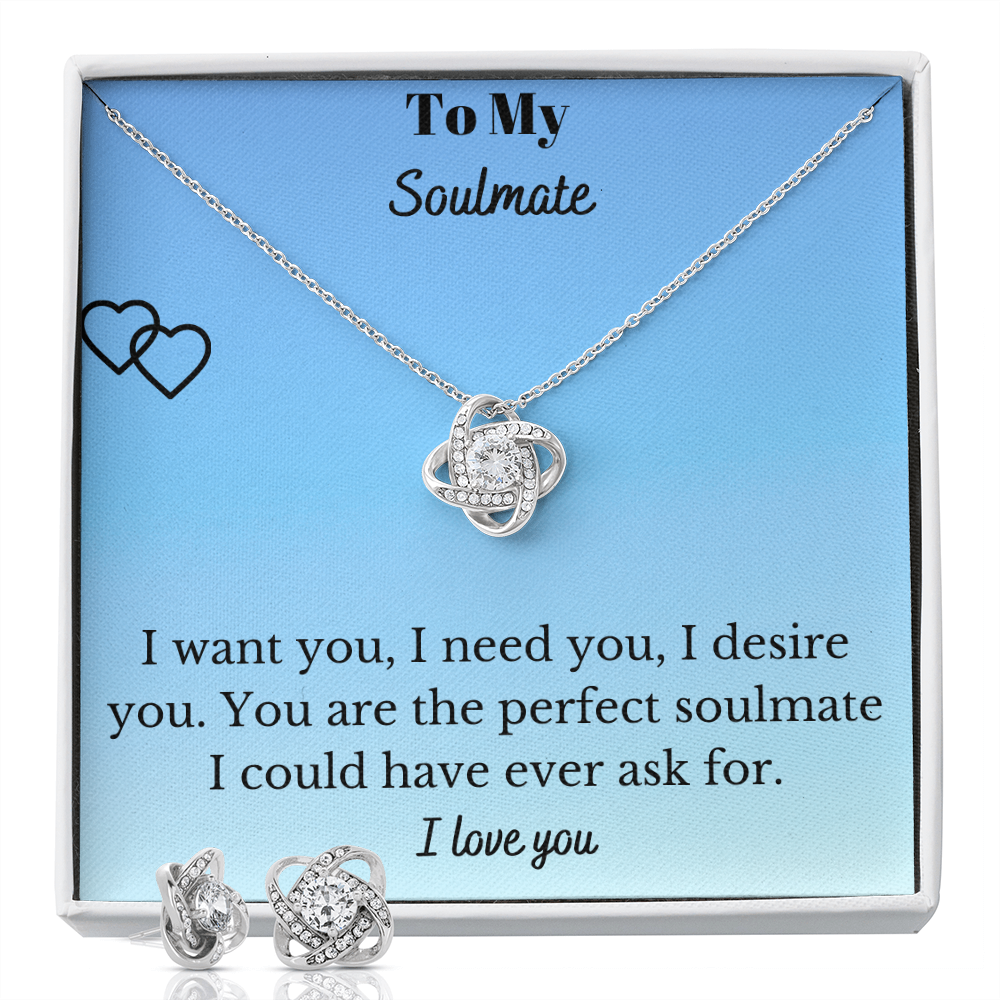 Love Knot Earring & Necklace Set - My Soulmate
