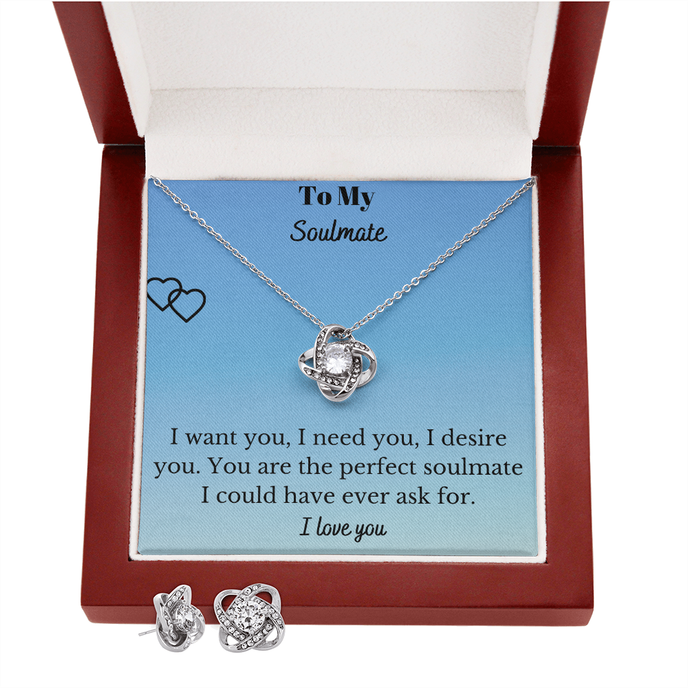 Love Knot Earring & Necklace Set - My Soulmate