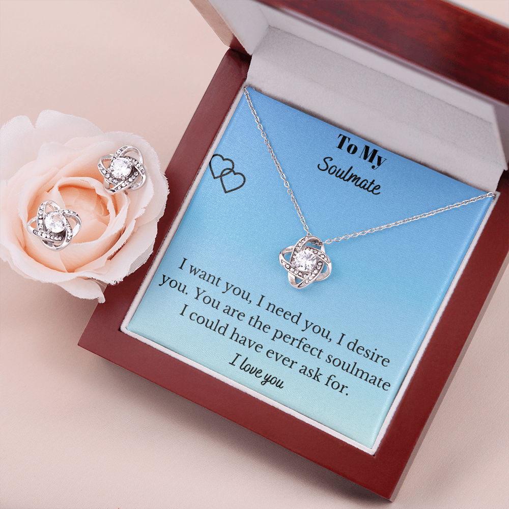 Love Knot Earring & Necklace Set - My Soulmate