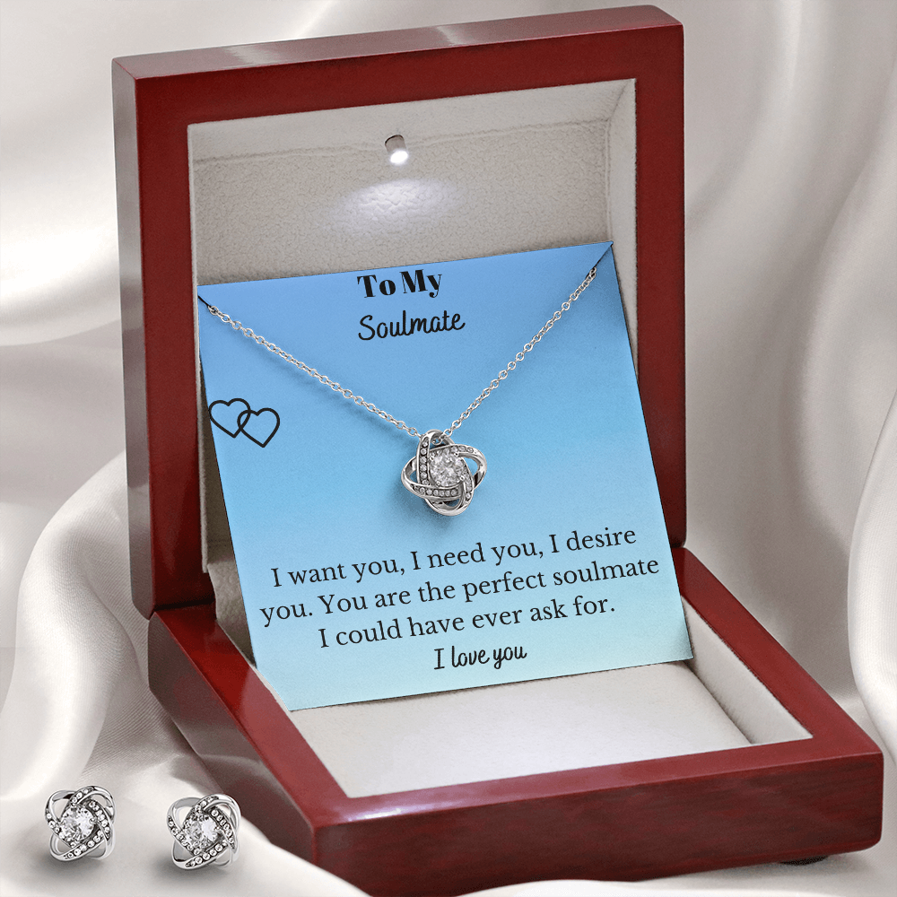 Love Knot Earring & Necklace Set - My Soulmate