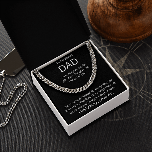 To My Bonus Dad - Cuban Link Chain