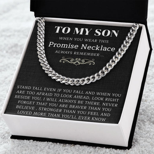Son Promise Necklace - Cuban Link Chain