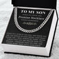 Son Promise Necklace - Cuban Link Chain