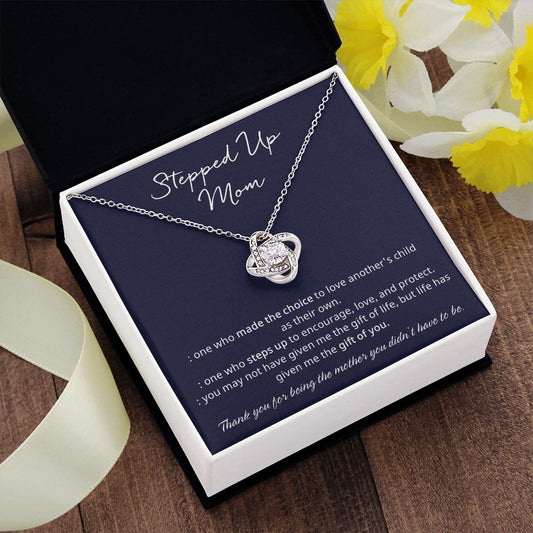 Stepped Up Mom The Gift of You - Love Knot Necklace 🥰
