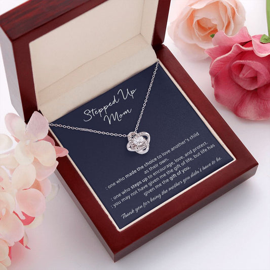 Stepped Up Mom The Gift of You - Love Knot Necklace 🥰