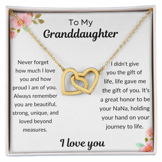 My Granddaughter  Never Forget I Love You - Interlocking Hearts Necklace 💕