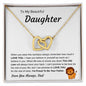 To My Beautiful Daughter - Interlocking Hearts Necklace 🦁 😘