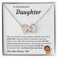 To My Beautiful Daughter - Interlocking Hearts Necklace 🦁 😘