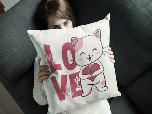Love Kitty - Large Square Pillow